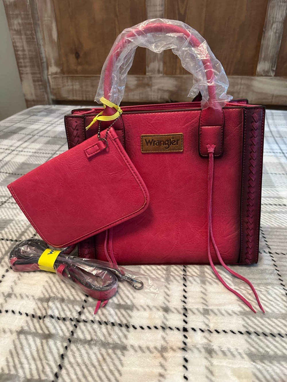 Wrangler Burgundy Red Leather Purse With Matching Wallet New Western
